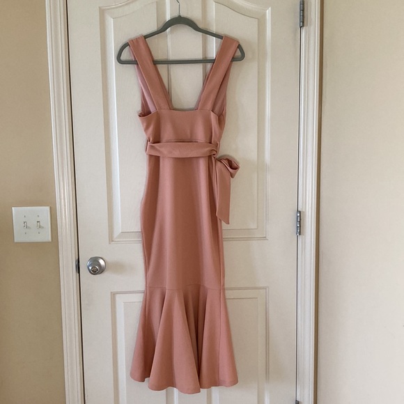 Selfie Leslie Sorry Not Sorry Wide Strap Flounce Dress Blush Medium - Picture 4 of 13